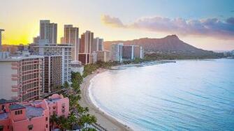 Wallpaper Honolulu Waikiki Beach Diamond Head Crater Sunrise
