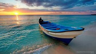 Boat At Sunset HD Wallpaper Background Image