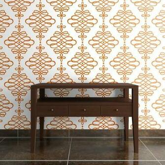 Orange Damask Wallpaper New Room Ideas