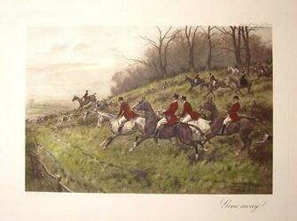 Mtixnzeymjmx English Fox Hunt Scene On Black Wallpaper Border
