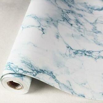White Marble Desktop Wallpaper Stickers Kitchen Cabinet Pvc