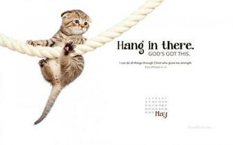 May Hang In There Desktop Calendar Wallpaper