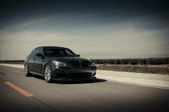 Wallpaper Bmw M5 E60 Black The Front Part Of Sky