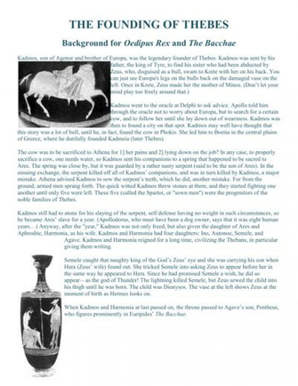 Oedipus Background