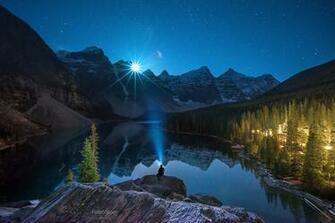 Moraine Moonset 4k Desktop Background Of Banff Fototripper