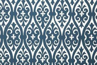 One Kings Lane Sheila Bridges Torino Damask Wallpaper Blue
