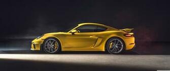 Yellow Porsche Cayman Gt4 Sports Car 4k HD Desktop