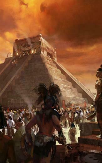 Maya Artwork Aztec Pyramids Sacrifice Wallpaper