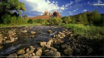 Cathedral Rock And Red Crossing Sedona Arizona Wallpaper