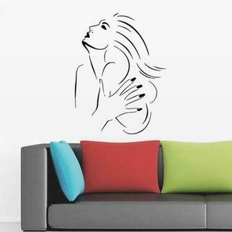 Lady Wall Decal Vinyl Sticker Decor Hair Nail Shop Art Wallpaper