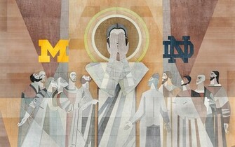 ToucHDown Jesus Facepalm Guy Game Michigan Football Fan