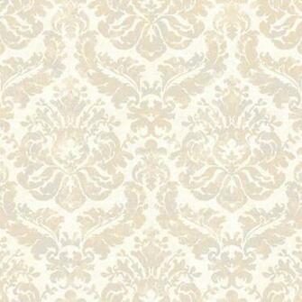 Grey And Tan Feathery Damask Wallpaper Wall Sticker Outlet