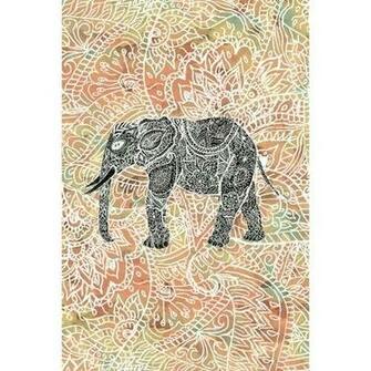 Aztec Background Black Cute Elephant Tribal Wallpaper