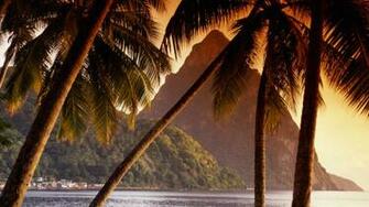 Background Wallpaper Background Soufriere Piton Beach Lucia
