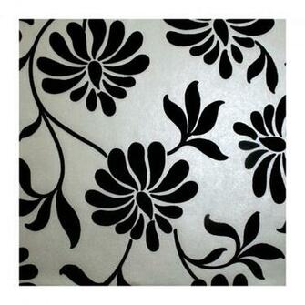 Black And White Floral Flock Wallpaper Flower