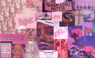 Aesthetic Pink Collage Wallpaper Desktop Cute Laptop
