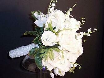 White Rose Bouquet With Lily Of The Valley