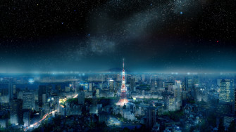 Tokyo Anime Nightscape Wallpaper