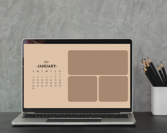 Unlabeled January December Desktop Organizer