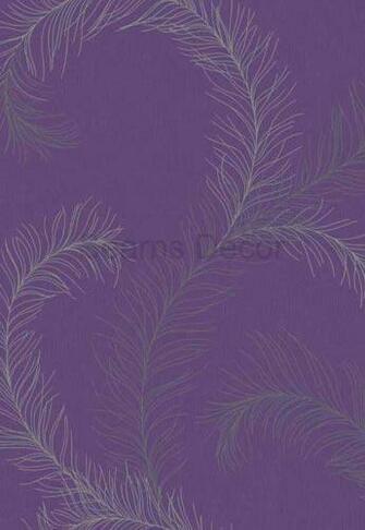 Feathers Wallpaper Purple Silver By Debona Searns Decor