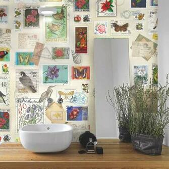 Vintage Postage Stamp Wallpaper By Oakdene Designs