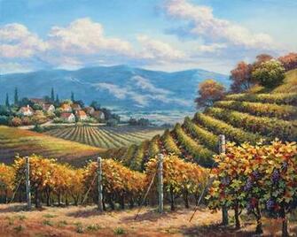 Vineyard Village Wall Art Traditional Wallpaper