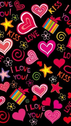 Colorful Love Hearts Sweet Vector Romantic iPhone