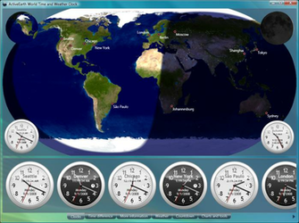 World Time And Weather Clock Day Night Map Analog Clocks More