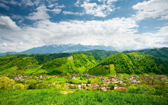Mountain Hill Rural Village Landscape Photography Wallpaper