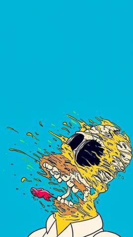 Homer Grime Cartoon Wallpaper Trippy Background