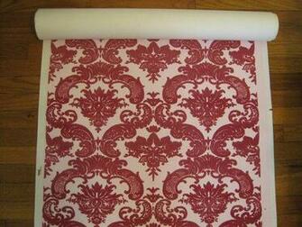 Brilliant Pink On Flocked Wallpaper Roll