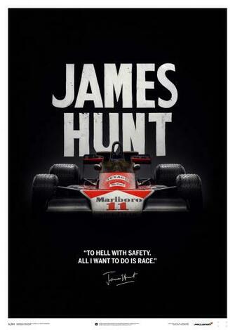 Mclaren James Hunt 40th Anniversary Quote Limited Edition Poster