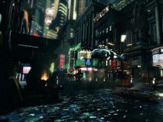 Blade Runner Science Fiction Flying Cars Wallpaper Art HD