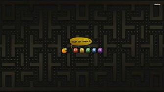 Pacman Game Cool Wallpaper Black Widescreen