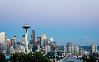 Seattle Usa Skyscrapers Washington Space Needle Wallpaper Background