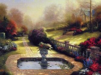 Wallpaper Thomas Kinkade Kincaid Summer Cottage HD Desktop