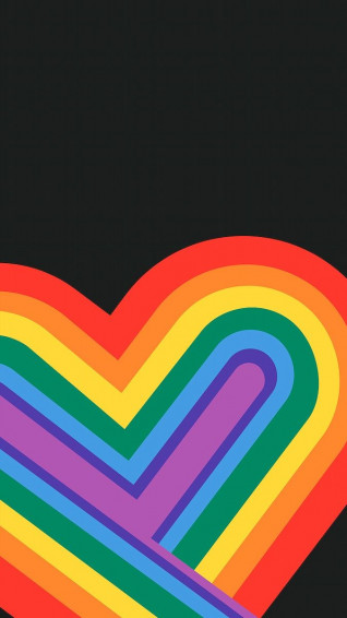Rainbow Pride Heart Psd Lock Screen Wallpaper