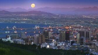 Africa Cape Town South Full Moon Wallpaper