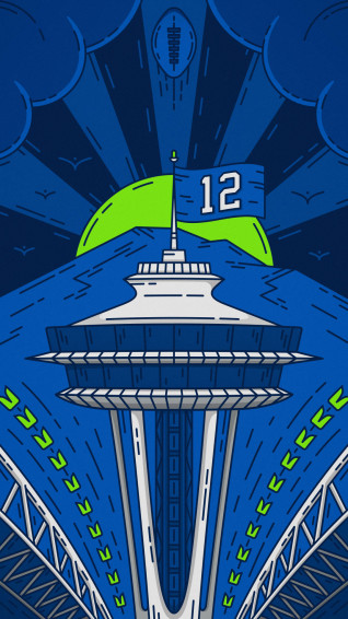 Space Needle Digital Art Seattle iPhone Wallpaper