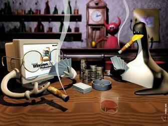 Papel De Parede Linux Versus Windows