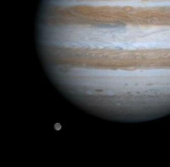 Space Image Ganymede And Jupiter
