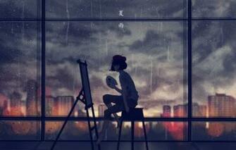 Wallpaper Girl The City Rain Palette Easel Image For Desktop