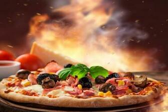 Image Pizza Mushrooms Fast Food