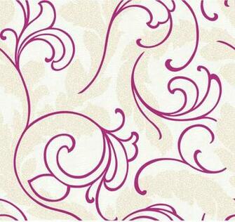 White And Magenta Serpentine Scroll Wallpaper Traditional