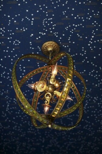 Ralph Lauren Constellation Wallpaper Chandelier Wallpapered Ceiling