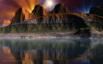 Alien Landscape World Blue