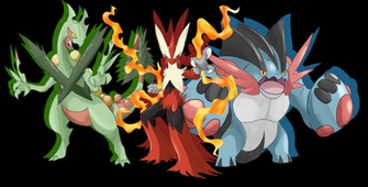 Mega Hoenn Starters By Shinyscyther