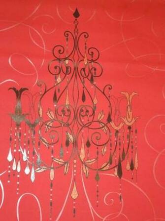 Rolls Red Chandelier Wallpaper 30m Vymura M0381 Scarlet Black Gold