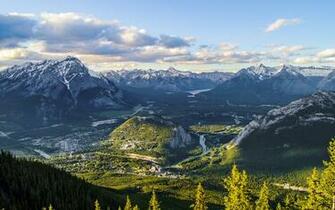 Mountains Canada Scenery Alberta Banff Nature Wallpaper Background
