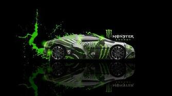 Bugatti Veyron Green Neon Tiger Fantasy Plastic Car HD Wallpaper